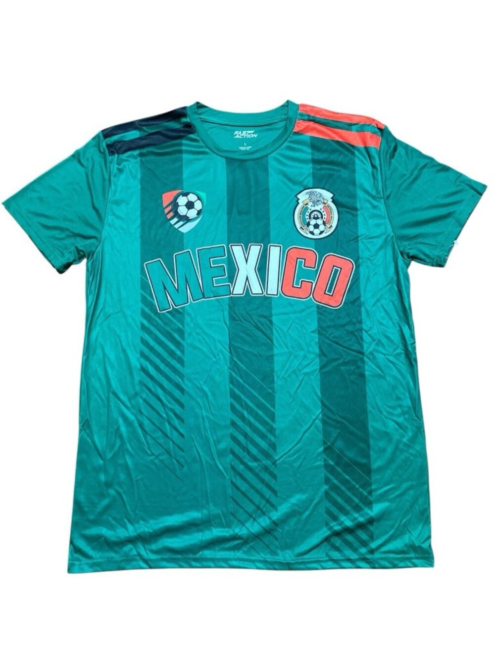 Fast Action Mexico Soccer Jersey Size Large Green